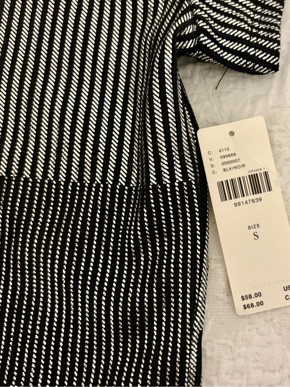 Pilcro Metallic Black Striped Button-Front Top- Anthropologie - Picture 4 of 6